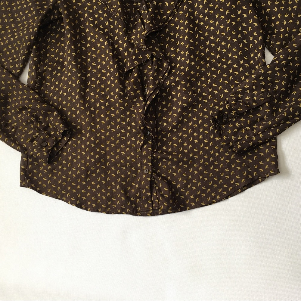 Loft ruffle top blouse shirt size L - Picture 4 of 4